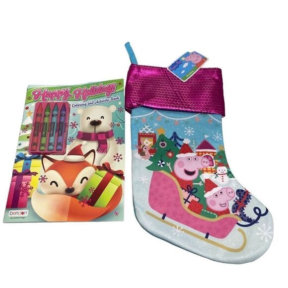 PEPPA PIG Christmas Stocking &Nickelodeon Blue’s Clues Coloring & Activity Book - Picture 1 of 10